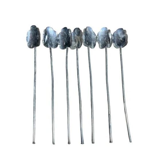 Sterling Silver Iced Tea Spoon Stirrers Piece Set 925 7 Mexico Handmade Vintage - Picture 1 of 9